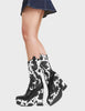 Here We Are Chunky Platform Calf Boots