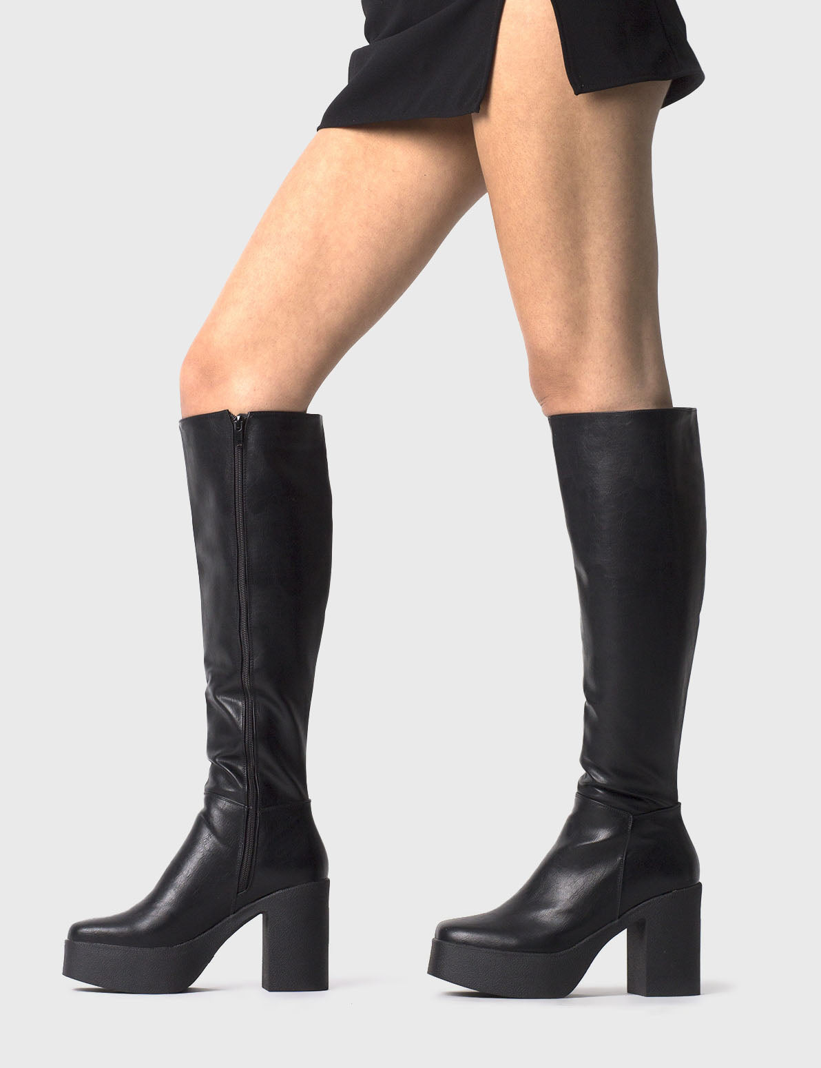 Slick Nicks Wide Calf Platform Knee High Boots – LAMODA AUS